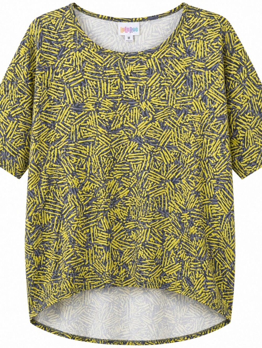 LULAROE | Irma High Low Oversized Tunic Top Abstract Geometric Print Mustard | M